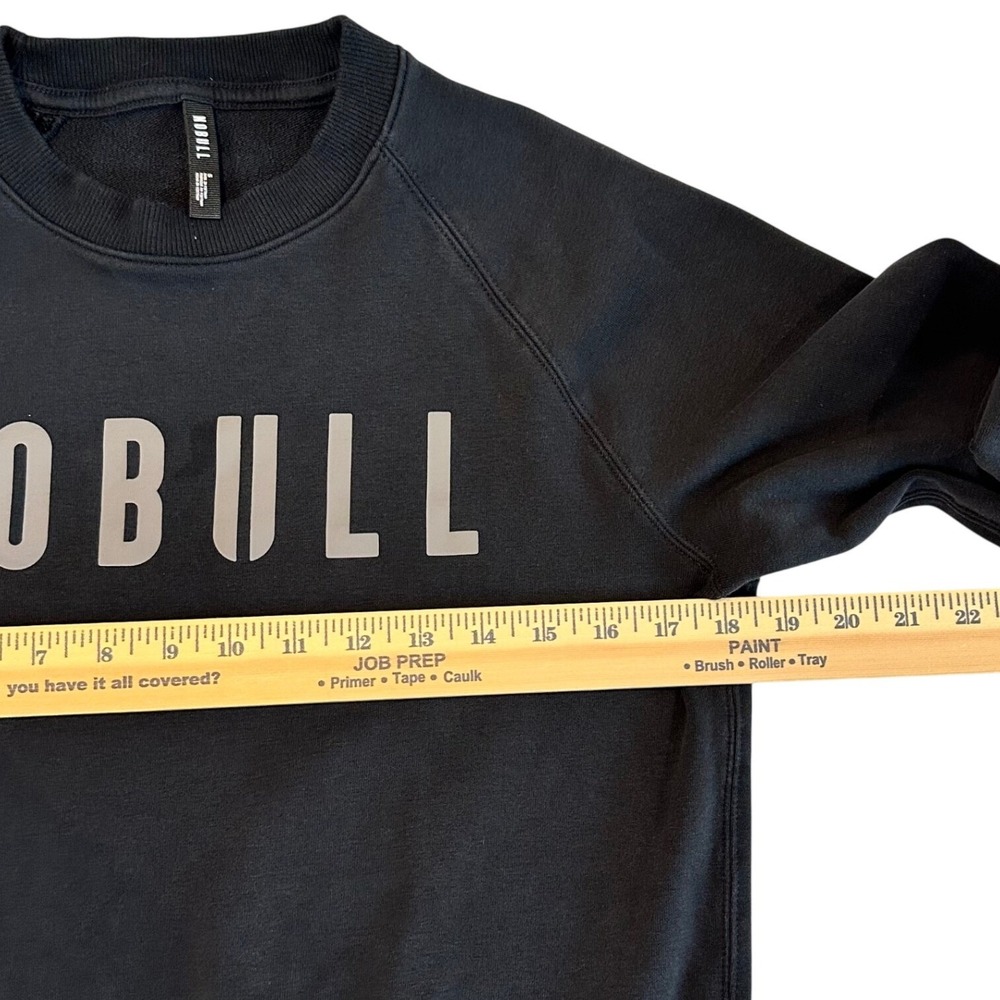 NOBULL Mens Black Cotton‎ Blend Logo Raglan Crewneck Sweatshirt Size Small - Picture 4 of 8
